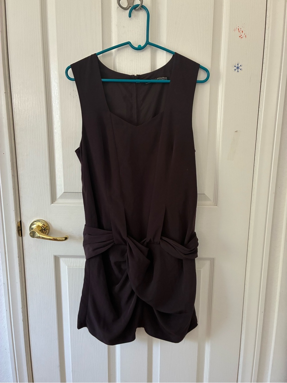 AllSaints brown Knot-Waist Mini Dress